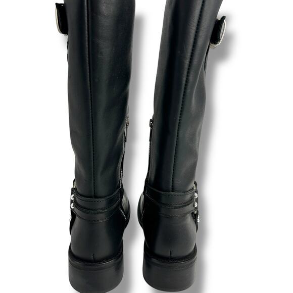 Steve Madden Black Leather Moto Boots - Picture 5 of 11